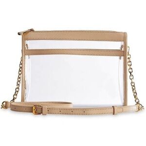 Gigi New York Leigh Anne Transparent Beige Crossbody Bag